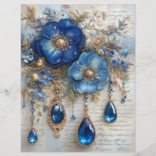 Papel de Scrapbook Journal de Sucata Pedras Flor A