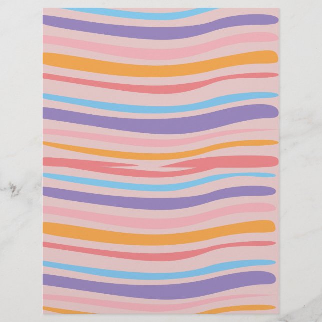 Papel de Scrapbook Linhas Curvas (Frente)