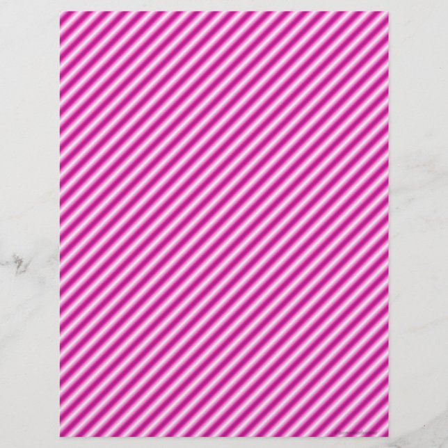 Papel de Scrapbook Listrado Rosa (Frente)