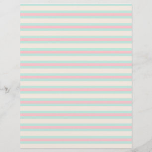 Papel de Scrapbook Listrado Rosa Azul e Creme