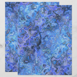 Papel de Scrapbook Mármore Giratório Azul Página 2