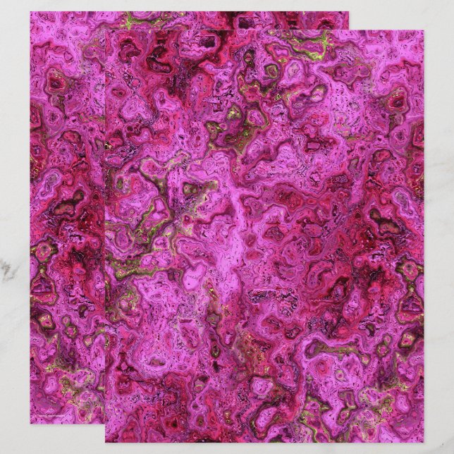 Papel de Scrapbook Mármore Giratório Rosa Página 2 (Frente/Verso)