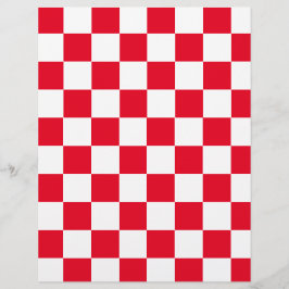 Papel de Scrapbook Moderno Xadrez Vermelho Branco