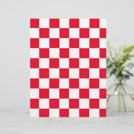 Papel de Scrapbook Moderno Xadrez Vermelho Branco 