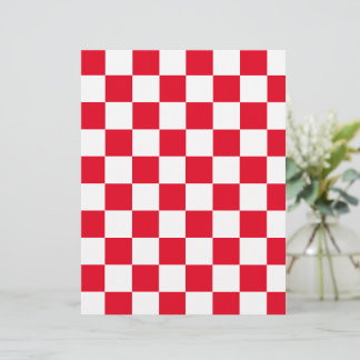 Papel de Scrapbook Moderno Xadrez Vermelho Branco