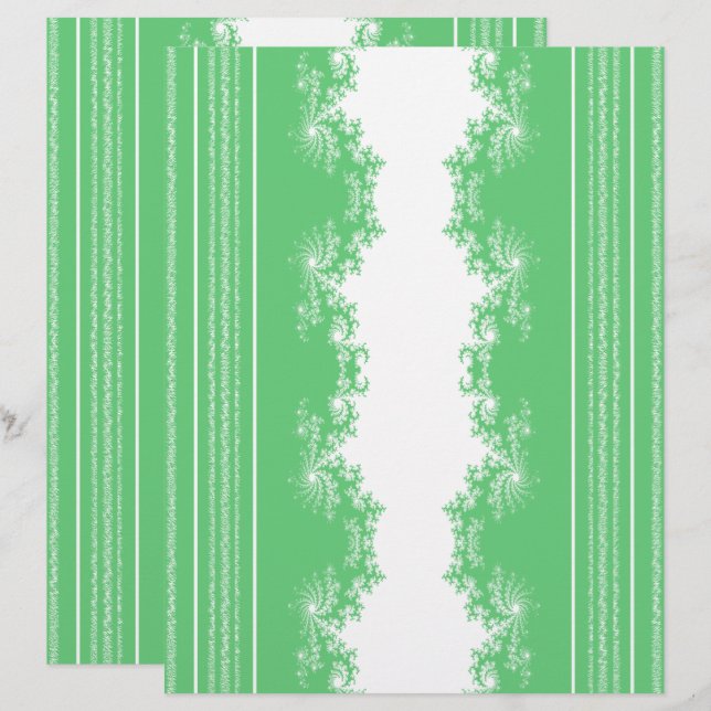 Papel de Scrapbook Natalino Fractal Wintergreen (Frente/Verso)