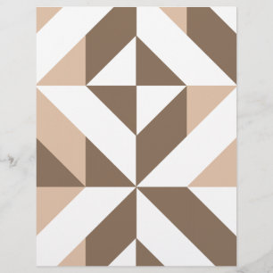 Papel de scrapbook para Cubo Geométrico em bege Ca