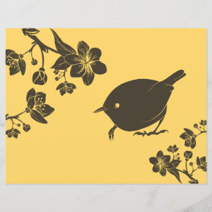 Papel de scrapbook para Diário de aves castanho