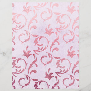Papel de scrapbook para espirais rosa Dourados