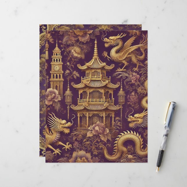 Papel de scrapbook para pinças e Dourados (Frente/Verso In Situ)