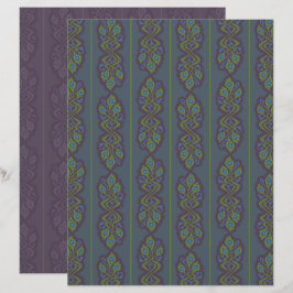 Papel de Scrapbook Pavão Art Nouveau
