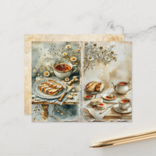 Papel de Scrapbook Pequeno Almoço Inglês Vintage