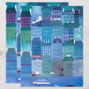 Papel de Scrapbook Pintura da Paisagem Urbana de P