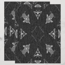 Papel de Scrapbook Preto e Branco com Frente e Ver