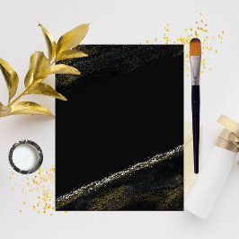 Papel de scrapbook preto e cintilante Dourado