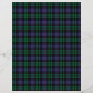Papel de Scrapbook Preto Xadrez Black Watch