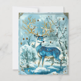 Papel de Scrapbook Rena Azul de Inverno