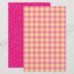 Papel de Scrapbook Reversível com Glitter Rosa e G