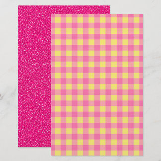 Papel de Scrapbook Reversível com Glitter Rosa e G