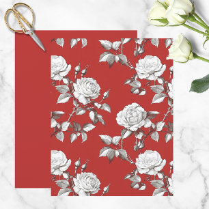 Papel de Scrapbook Rosa Branca Vintage