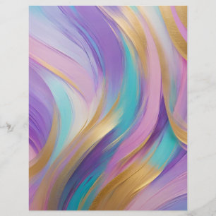 Papel de Scrapbook Rosa Turquesa Dourado Abstrato