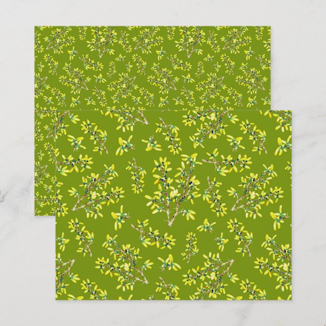 Papel de scrapbook verde blackthorn (Frente/Verso)