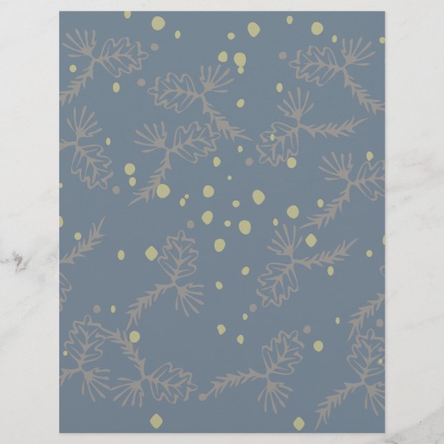 Papel de Scrapbook Verde Cinza (Frente)