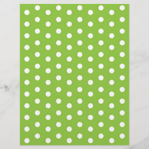 Papel de Scrapbook Verde com Bolinhas Branco para