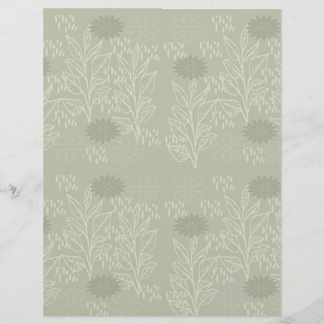 Papel de Scrapbook verde oliva: (Frente)