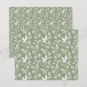 Papel de Scrapbook Verde Sálvia Exótico Botânico d
