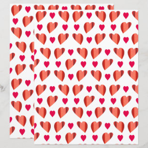 Papel de scrapbook vermelho e rosa