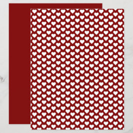 Papel de Scrapbook Vermelho Escarlate Padrão Coraç