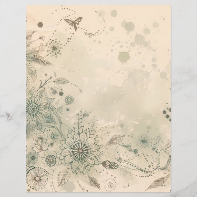 Papel de scrapbook vintage efêmero de junk journal (Frente)