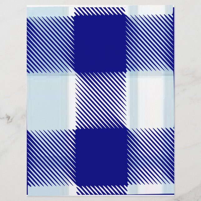 Papel de Scrapbook Xadrez Azul (Frente)