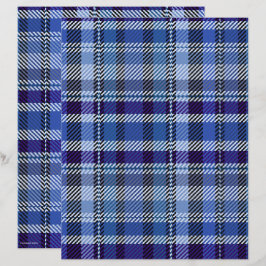 Papel de Scrapbook Xadrez Azul Página 2 Lados