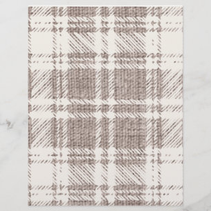 Papel de Scrapbook Xadrez Creme e Marrom