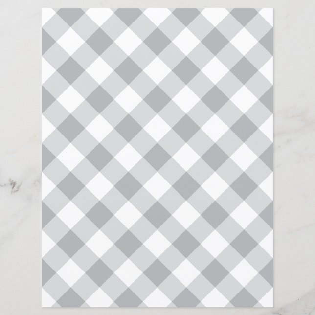 Papel de Scrapbook Xadrez Gingham Cor Personalizad (Frente)