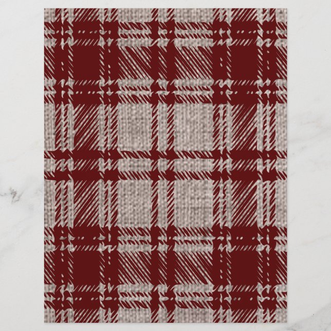 Papel de Scrapbook Xadrez Marrom (Frente)