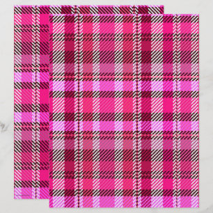 Papel de Scrapbook Xadrez Rosa Página 2 Lados