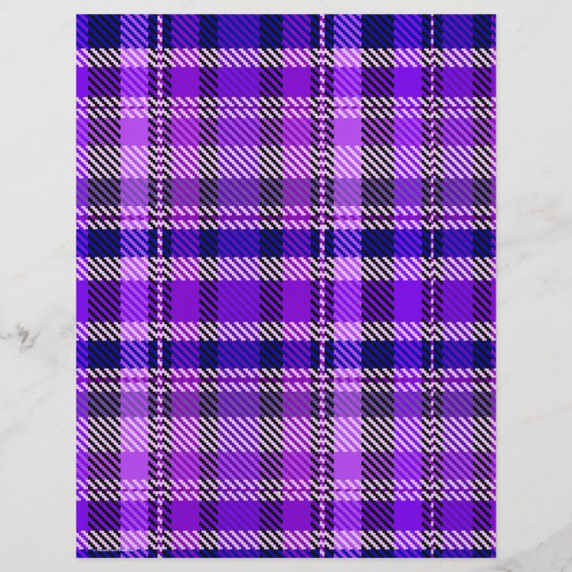 Papel de Scrapbook Xadrez Roxo Página 2 Lados (Verso)