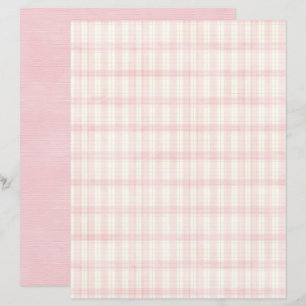Papel de Scrapbook Xadrez Vintage Coquette
