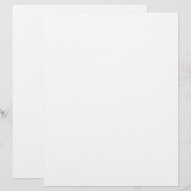 Papel de Scrapbooking de Cor Branca Simples (Frente/Verso)