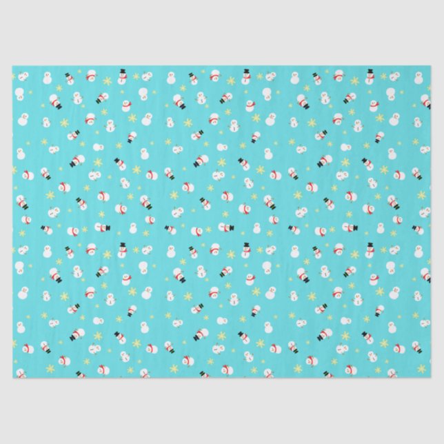 PAPEL DE SEDA かわいいブルーのクリスマス スノーマン 子ども♡ (Frente )
