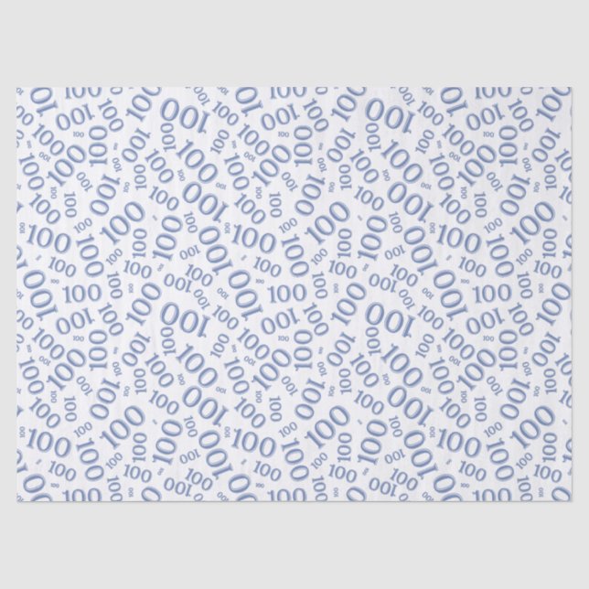 Papel De Seda 0º Padrão de Número Aleatório Azul/Branco de Anive (Frente )