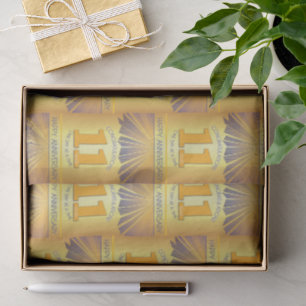 Papel De Seda 11 Anos Aniversário de 12 Passos Golden Ray