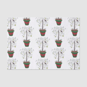 Papel De Seda 12 dias de partucho de Natal em árvore de pera