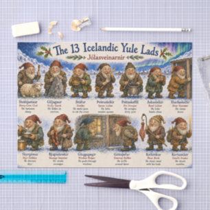 Papel De Seda 13 Duendes de Natal islandeses Natal reykjavik