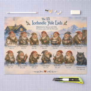 Papel De Seda 13 Duendes Islandeses Natal na Islândia