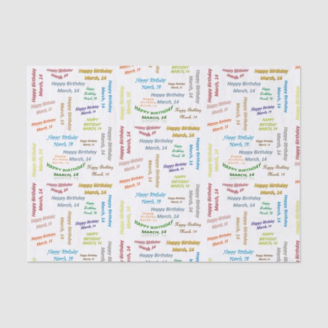 Papel De Seda 14 de março, 14 de aniversário (Frente )