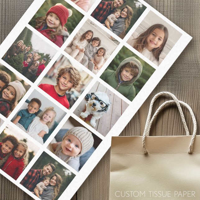 Papel De Seda 15 Grade de Fotos - Mínimo de Fundo Branco (Custom Photo Tissue Paper)